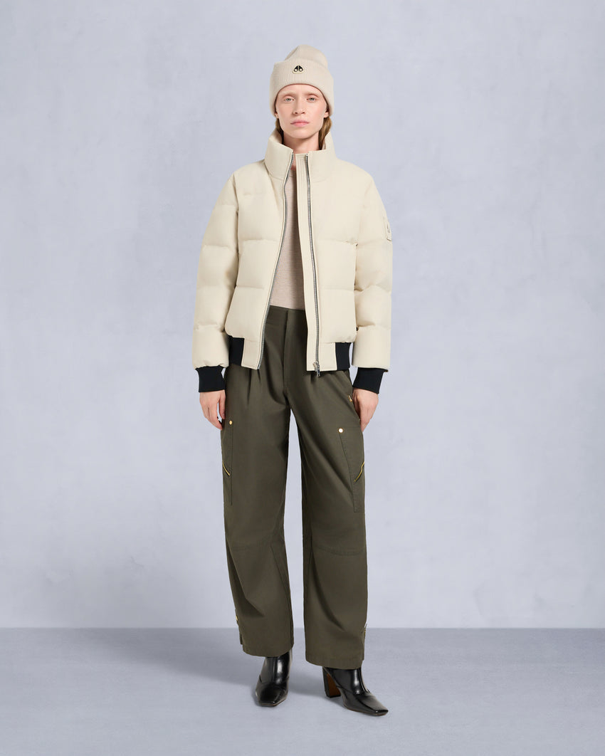 CLOUD SHEARLING TRIM BOMBER JACKET-BLACK/BLACK