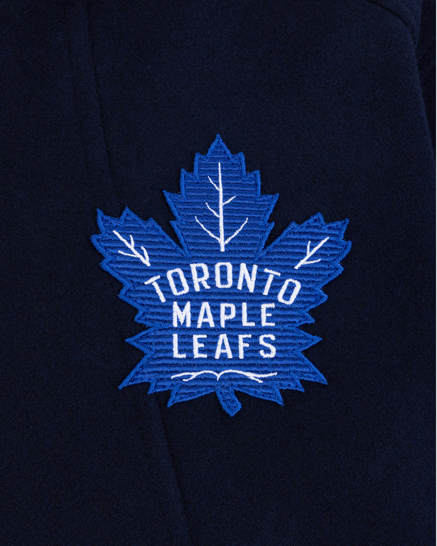 NHL X MOOSE KNUCKLES MAPLE LEAFS BOMBER JACKET-NAVY/BLUE/BONE/BLACK