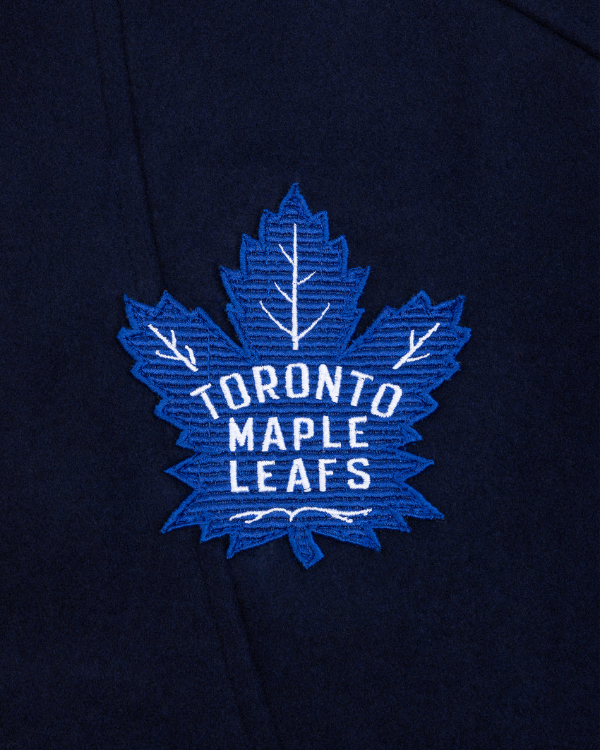 NHL X MOOSE KNUCKLES MAPLE LEAFS BOMBER JACKET-NAVY/BLUE/BONE/BLACK