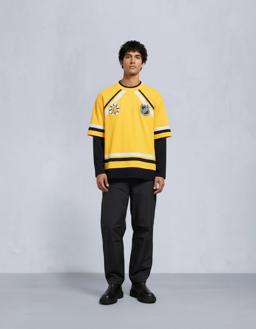 NHL X MOOSE KNUCKLES BRUINS TEE-BRUINS YELLOW/BLACK/BONE
