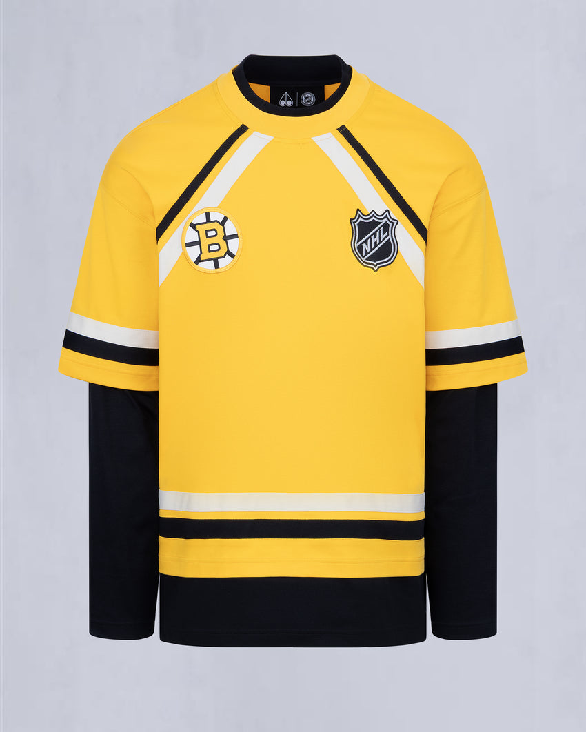 NHL X MOOSE KNUCKLES BRUINS TEE-BRUINS YELLOW/BLACK/BONE