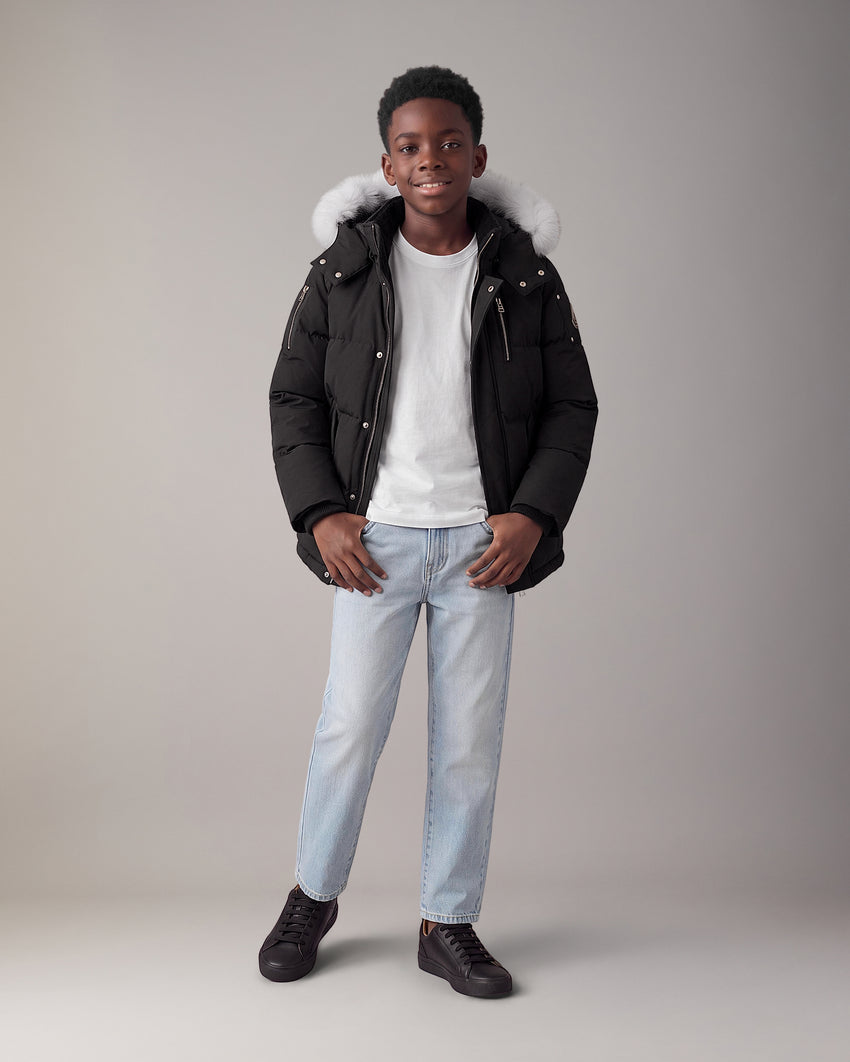 KIDS UNISEX ORIGINAL SHEARLING TRIM 3Q JACKET-MAUVE/ALABASTER