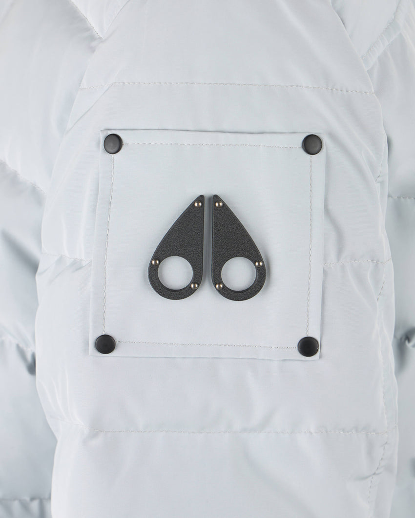 ONYX LADRIERE SHEARLING TRIM BOMBER JACKET-GREY BIRCH/ICE