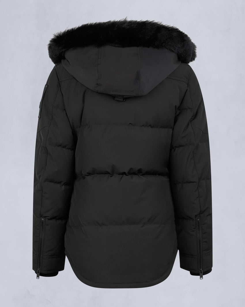 ONYX ANGUILLE SHEARLING TRIM JACKET-GREY BIRCH/ICE