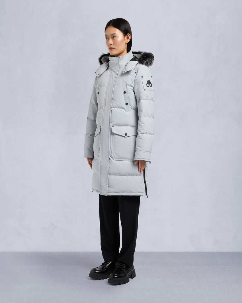 ONYX SHEARLING TRIM CAUSAPSCAL PARKA-BLACK/ICE