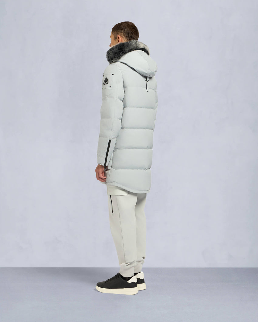 ONYX SHEARLING TRIM BIG RIDGE PARKA-BLACK/ICE