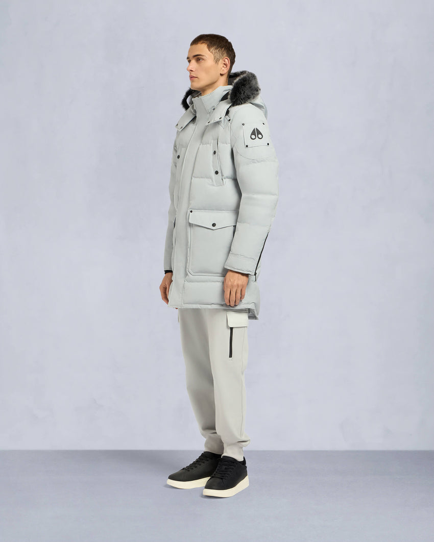 ONYX SHEARLING TRIM BIG RIDGE PARKA-BLACK/ICE
