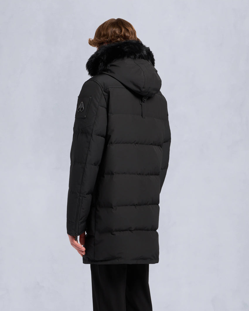 ONYX SHEARLING TRIM BIG RIDGE PARKA-BLACK/ICE
