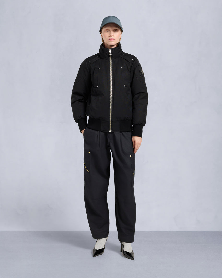 ORIGINAL DEBBIE SHEARLING TRIM BOMBER JACKET-OXYGEN