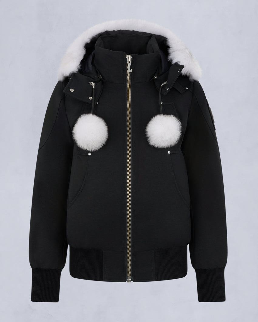 ORIGINAL DEBBIE SHEARLING TRIM BOMBER JACKET-OXYGEN