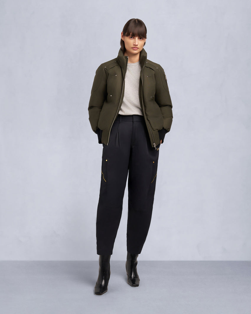 ORIGINAL DEBBIE SHEARLING TRIM BOMBER JACKET-OXYGEN