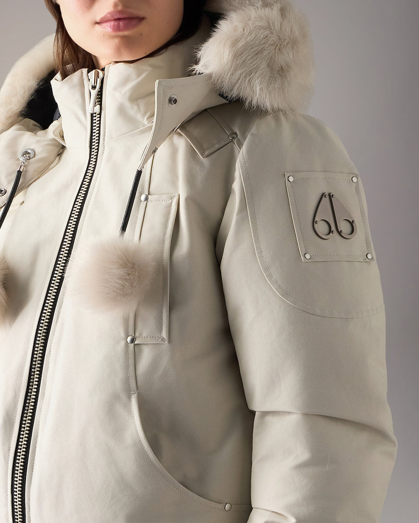 ORIGINAL DEBBIE SHEARLING TRIM BOMBER JACKET-OXYGEN