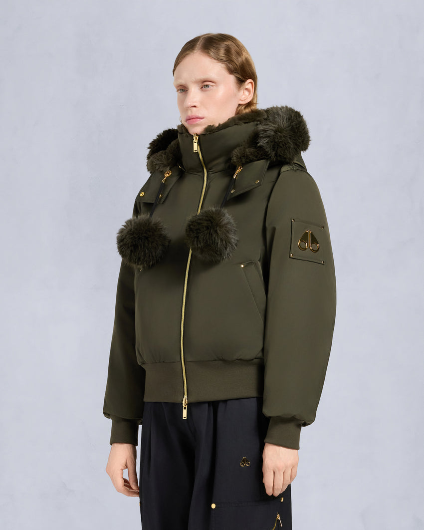 GOLD SERIES ORIGINAL SATIN DEBBIE BOMBER JACKET-BLACK