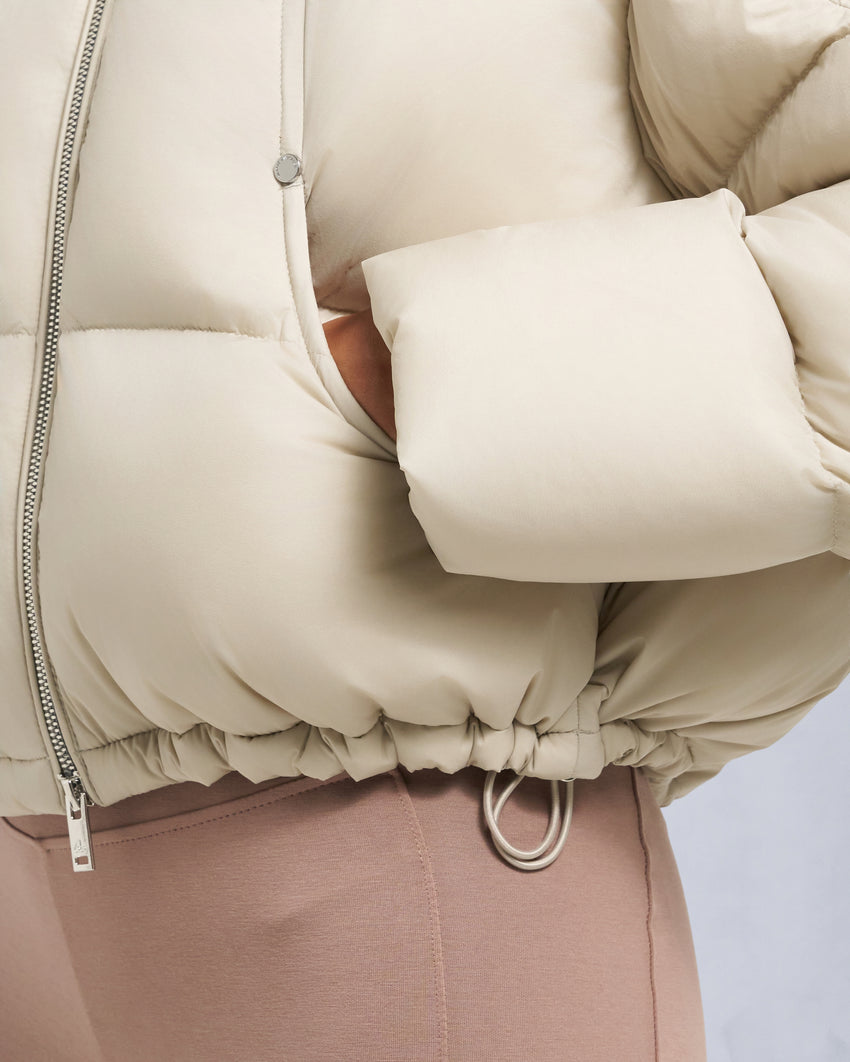 AKAI CROPPED PUFFER-ESPRESSO