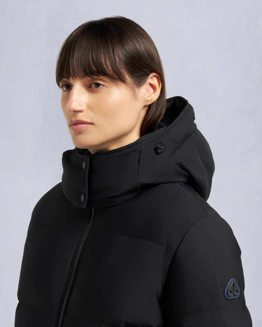 NYLUXE MISTI PUFFER-ESPRESSO/BLACK