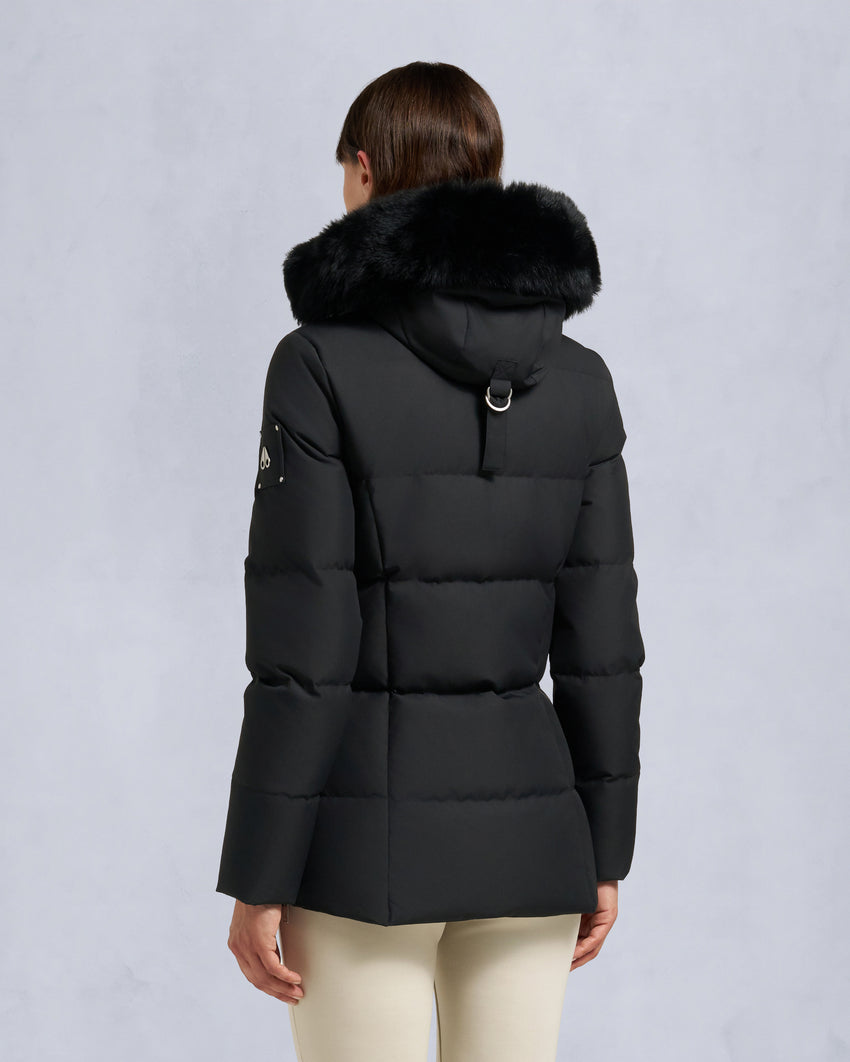 CLOUD SHEARLING TRIM 3Q JACKET-BLACK/BLACK