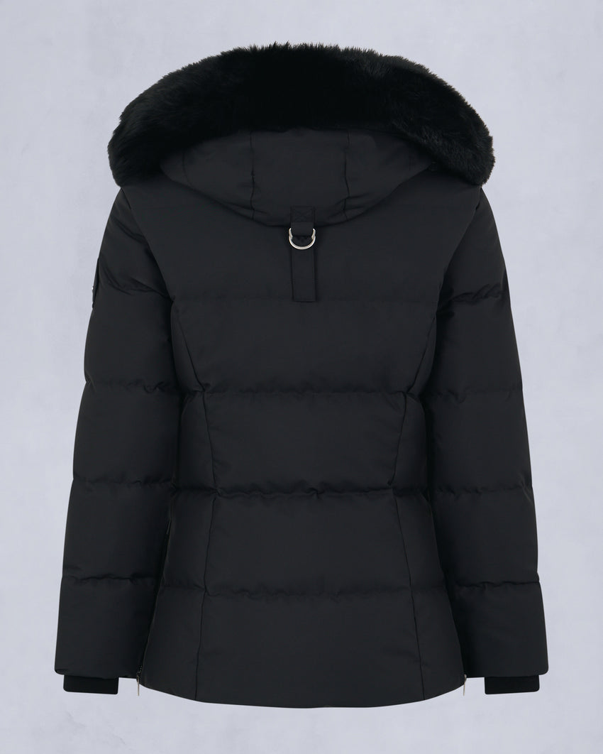 CLOUD SHEARLING TRIM 3Q JACKET-BLACK/BLACK