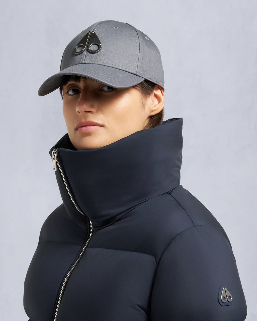 BELLE DUNE SHORT SHEARLING TRIM PUFFER-NAVY