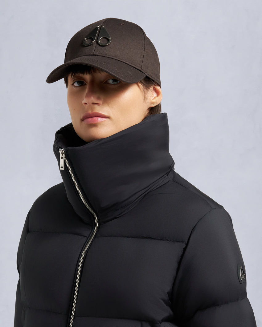 BELLE DUNE SHORT SHEARLING TRIM PUFFER-NAVY