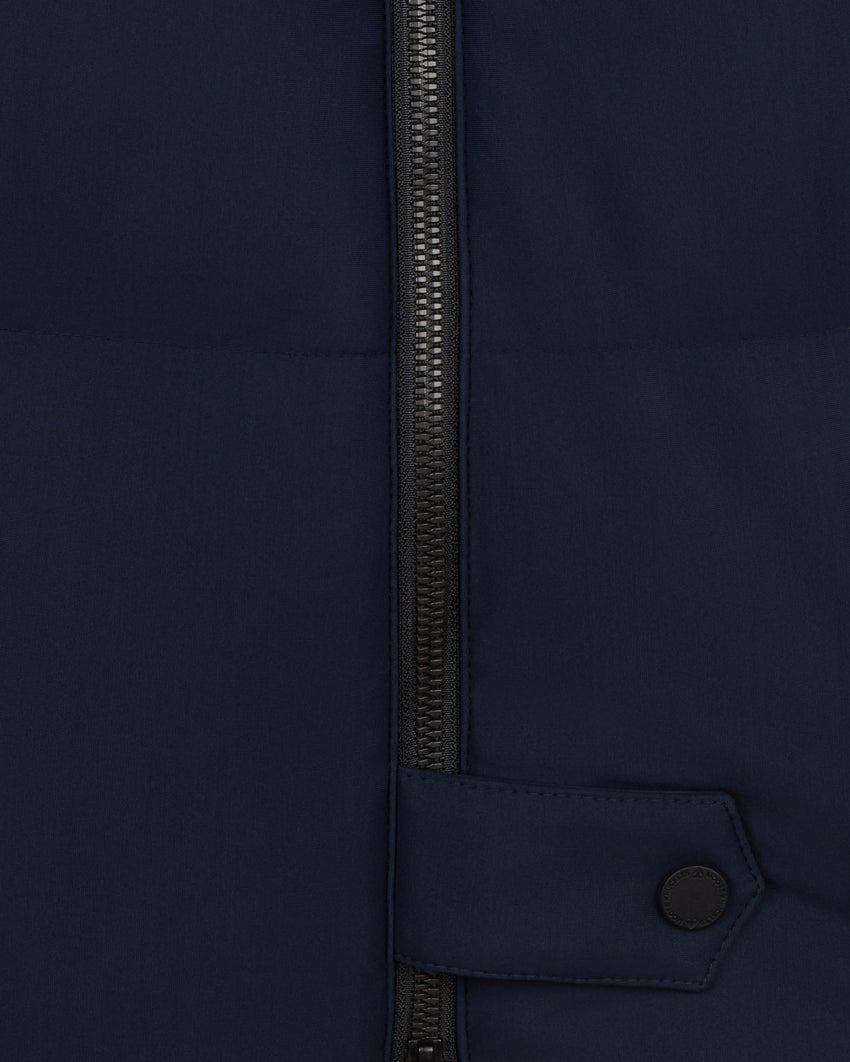 NYLUXE CHELIA SHEARLING TRIM 3Q JACKET-NAVY/BLACK