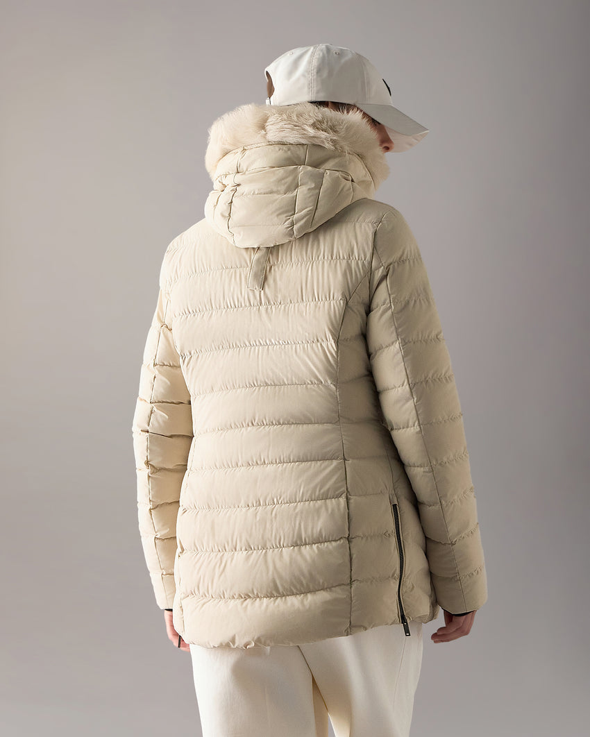 ROSELAWN SHEARLING TRIM JACKET-NAVY/BLACK