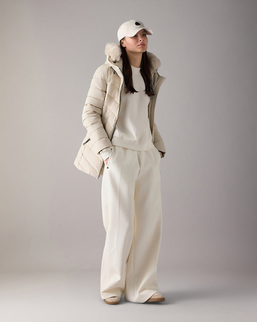 ROSELAWN SHEARLING TRIM JACKET-NAVY/BLACK