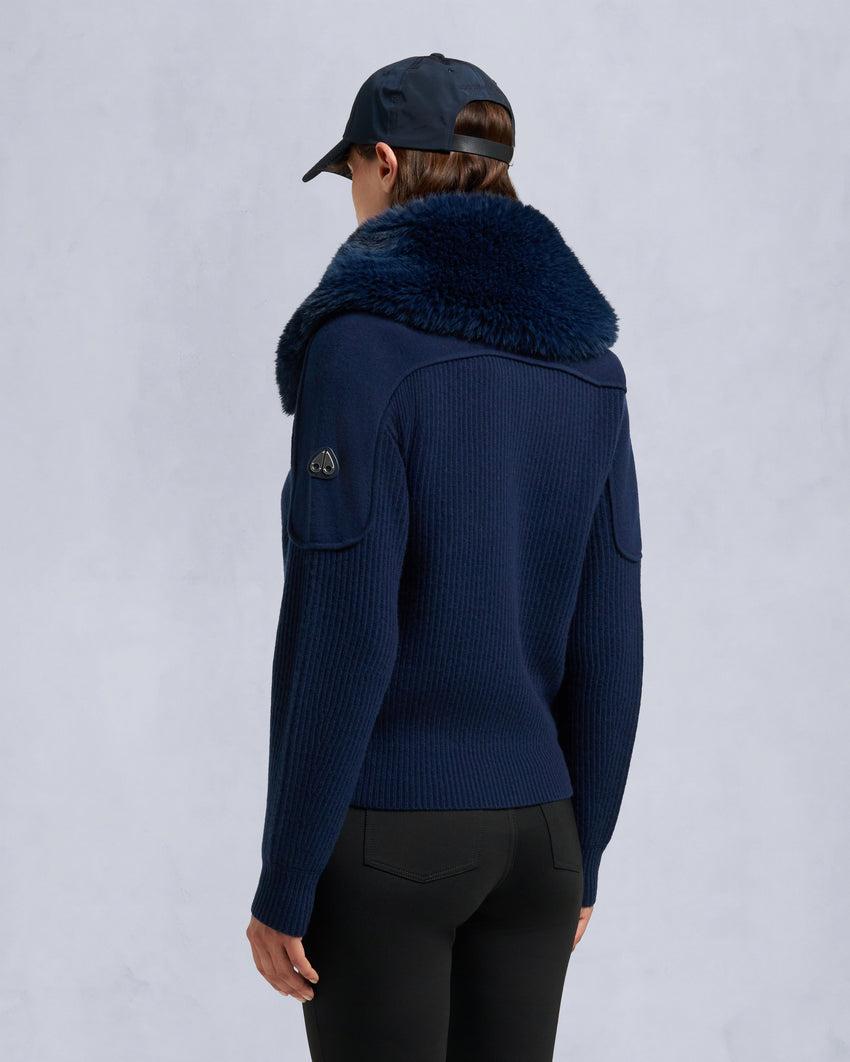 CORINA FULL-ZIP SWEATER-NAVY