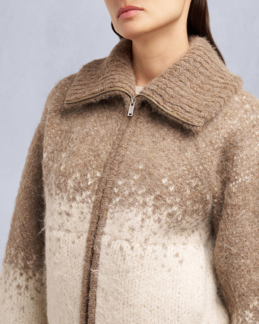 PALMER FULL-ZIP SWEATER-ALABASTER/DUNE