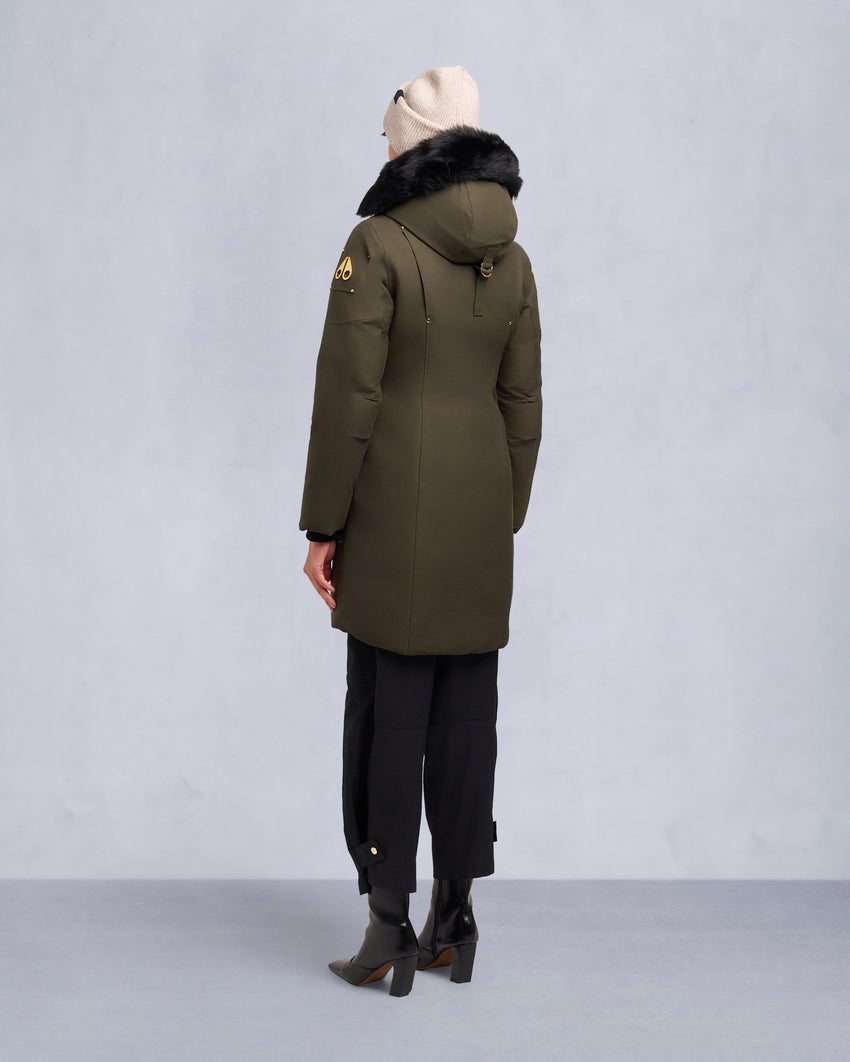 GOLD SERIES STIRLING SHEARLING TRIM PARKA-DARK OLIVE/BLACK