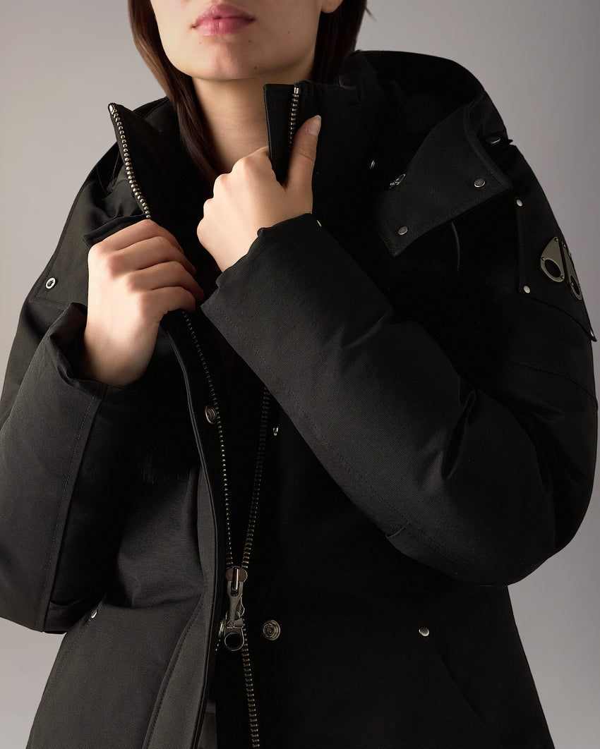 ORIGINAL STIRLING SHEARLING TRIM PARKA-SLATE/NATURAL