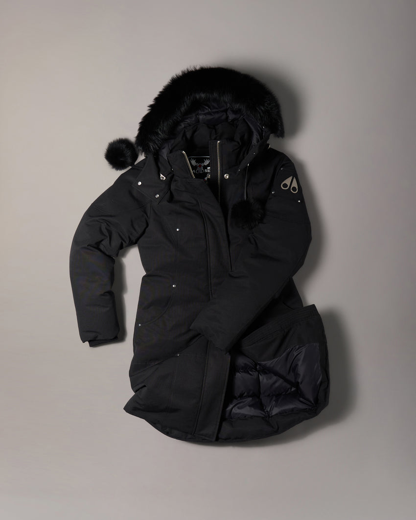 ORIGINAL STIRLING SHEARLING TRIM PARKA-SLATE/NATURAL