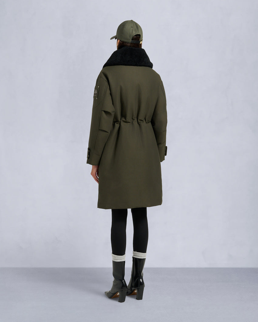 ORIGINAL STORM SHEARLING TRIM PARKA-DARK OLIVE/BLACK