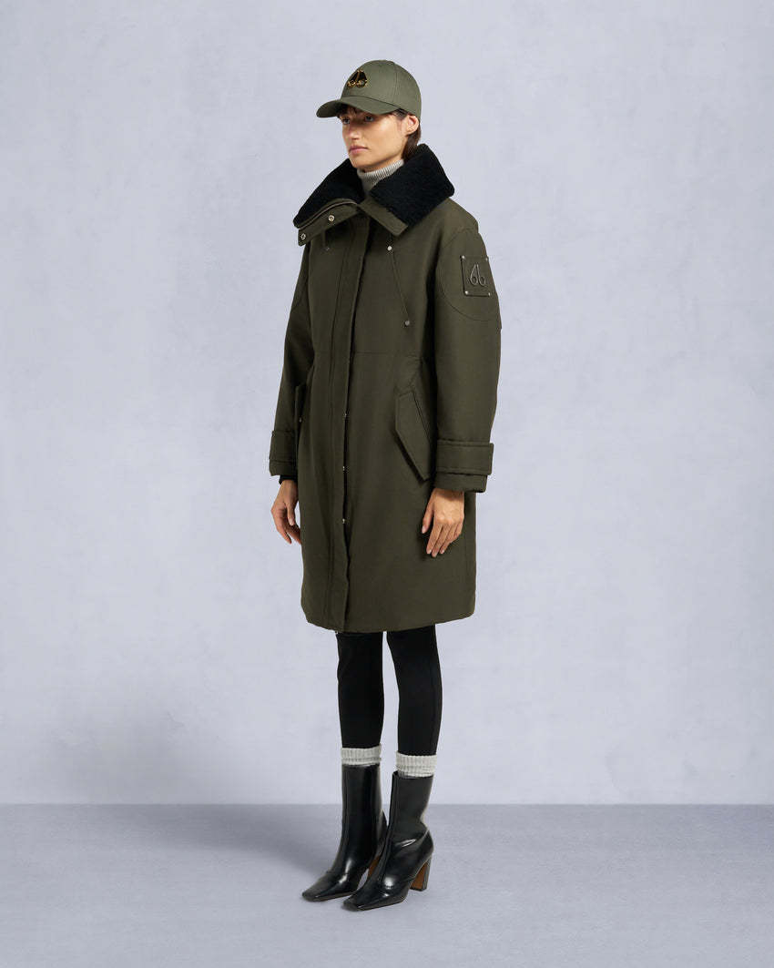 ORIGINAL STORM SHEARLING TRIM PARKA-DARK OLIVE/BLACK
