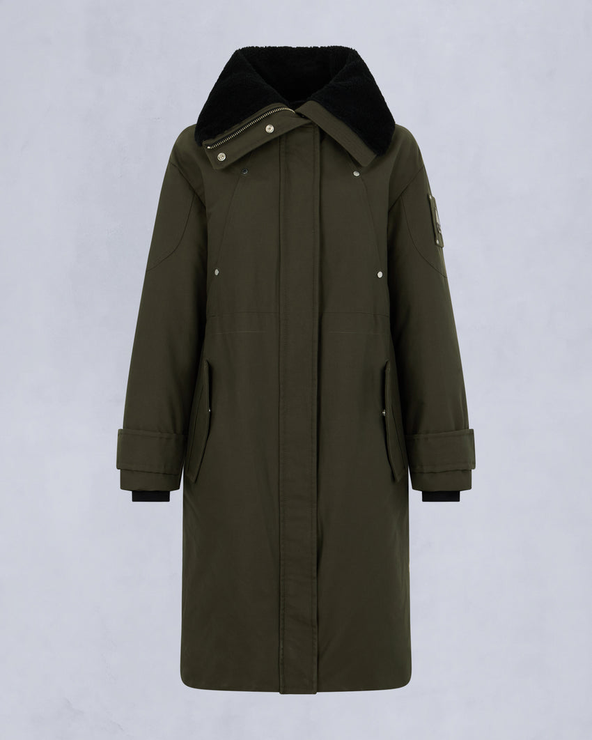 ORIGINAL STORM SHEARLING TRIM PARKA-DARK OLIVE/BLACK