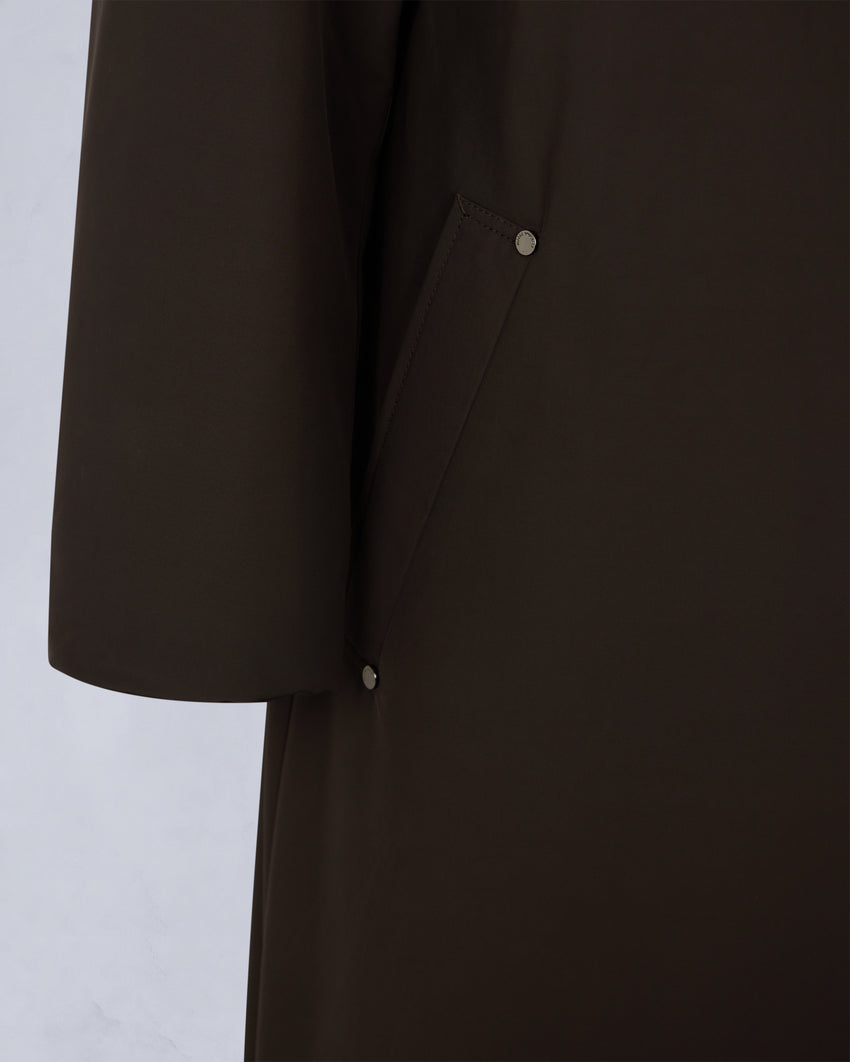 LONDSDALE LONG WRAP JACKET-ESPRESSO