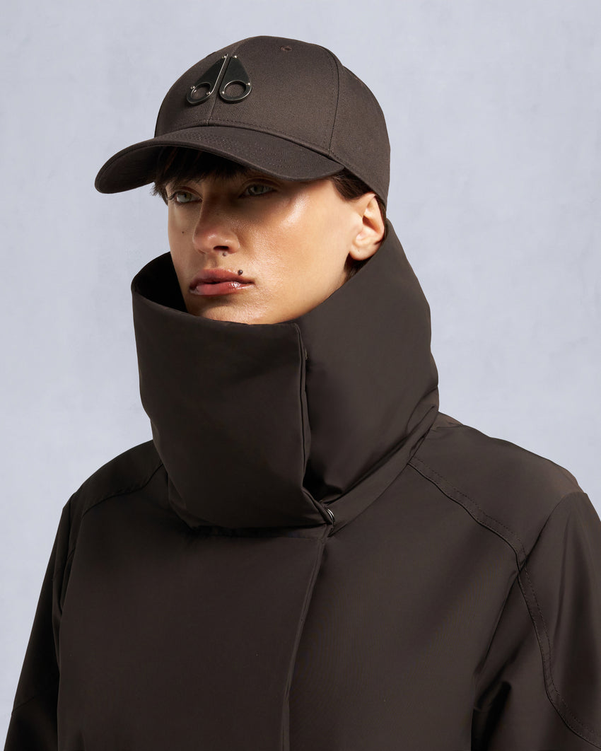 LONDSDALE LONG WRAP JACKET-ESPRESSO