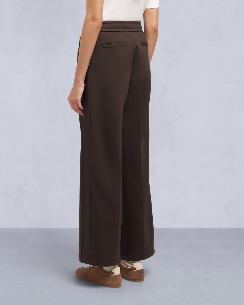MIX MEDIA WIDE LEG PANT-ESPRESSO