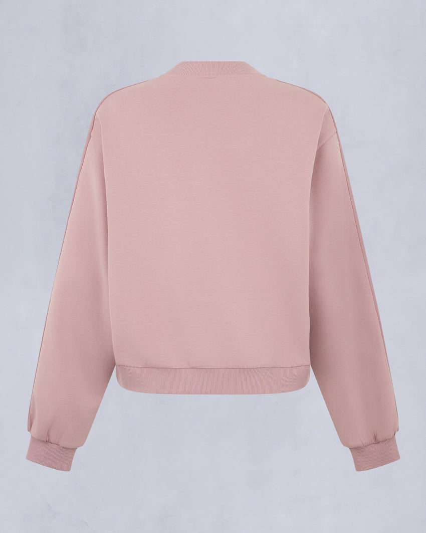 MIX MEDIA CREWNECK SWEATSHIRT-ESPRESSO