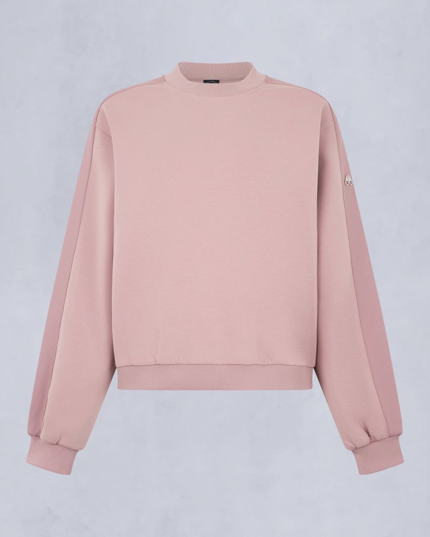 MIX MEDIA CREWNECK SWEATSHIRT-ESPRESSO