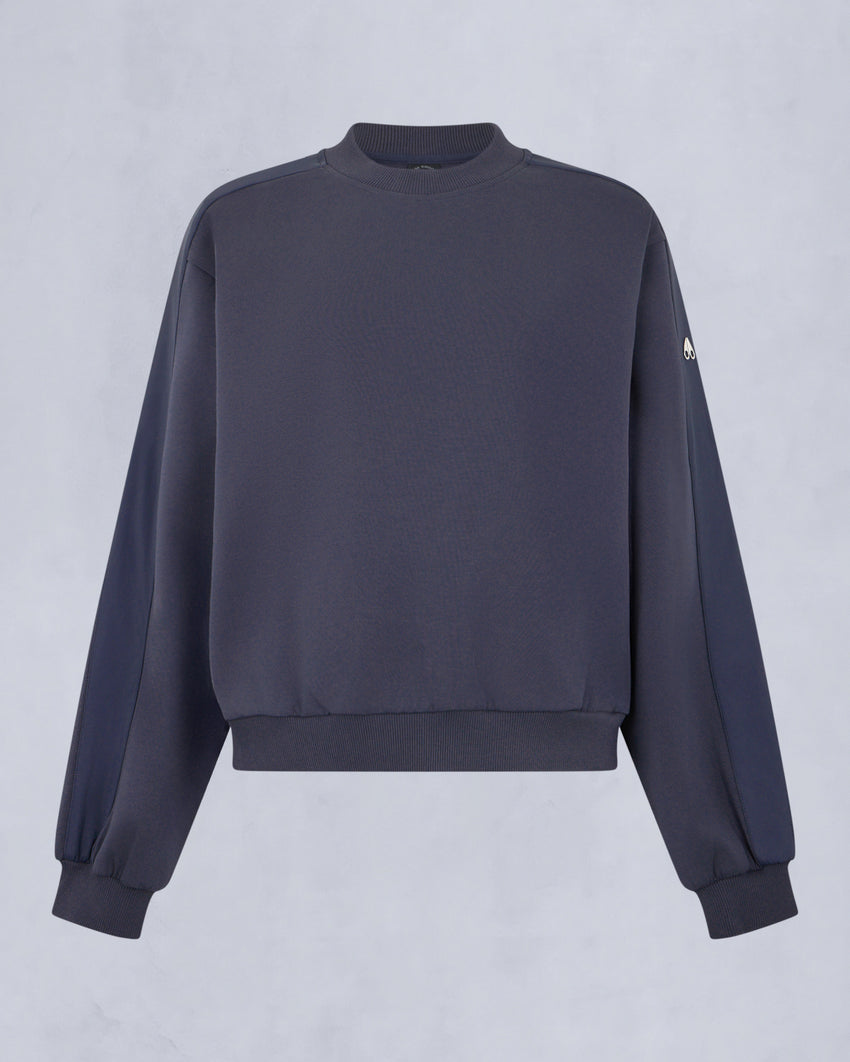 MIX MEDIA CREWNECK SWEATSHIRT-ESPRESSO