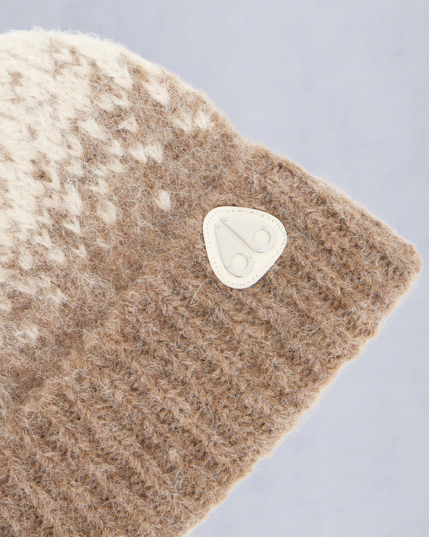 LUNA KNIT BEANIE-BUTTERSCOTCH/ESPRESSO