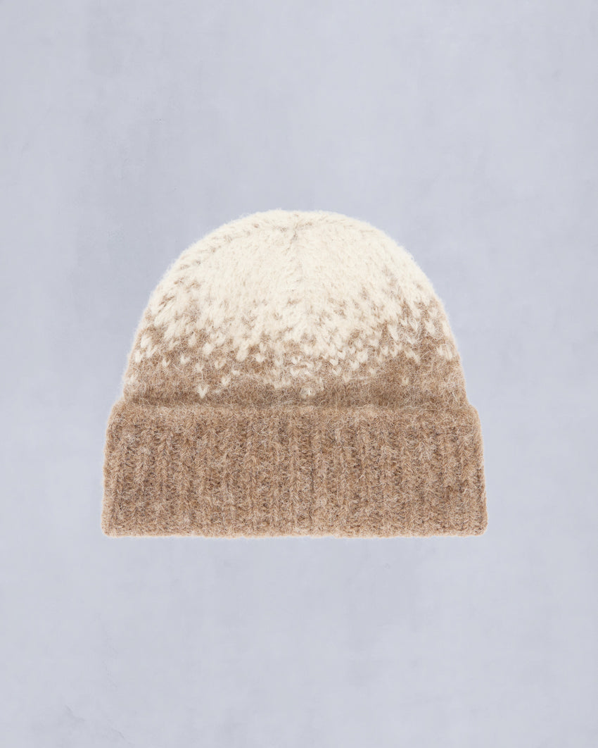 LUNA KNIT BEANIE-BUTTERSCOTCH/ESPRESSO