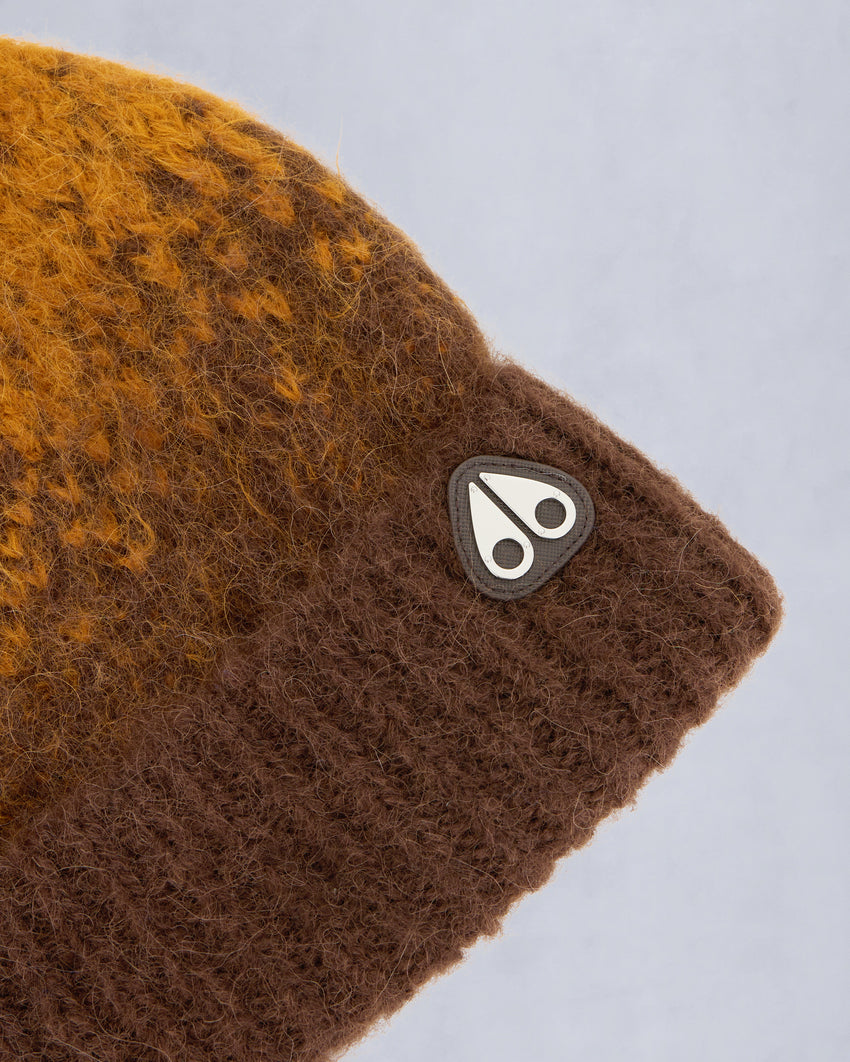 LUNA KNIT BEANIE-BUTTERSCOTCH/ESPRESSO