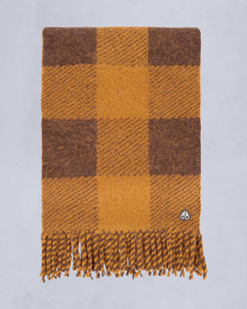 CORINA KNIT SCARF-BUTTERSCOTCH/ESPRESSO