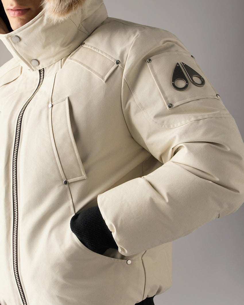 ORIGINAL BALLISTIC SHEARLING TRIM BOMBER JACKET-BLUESTONE/BLACK