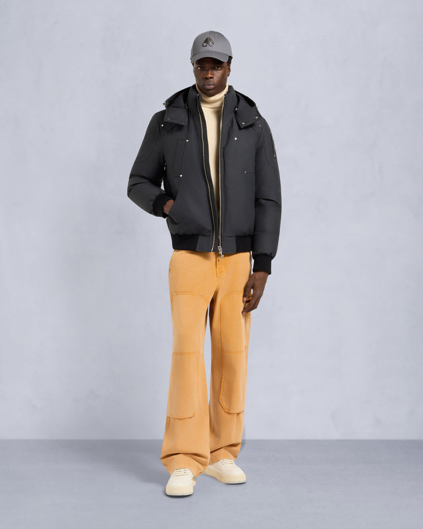ORIGINAL BALLISTIC SHEARLING TRIM BOMBER JACKET-BLUESTONE/BLACK