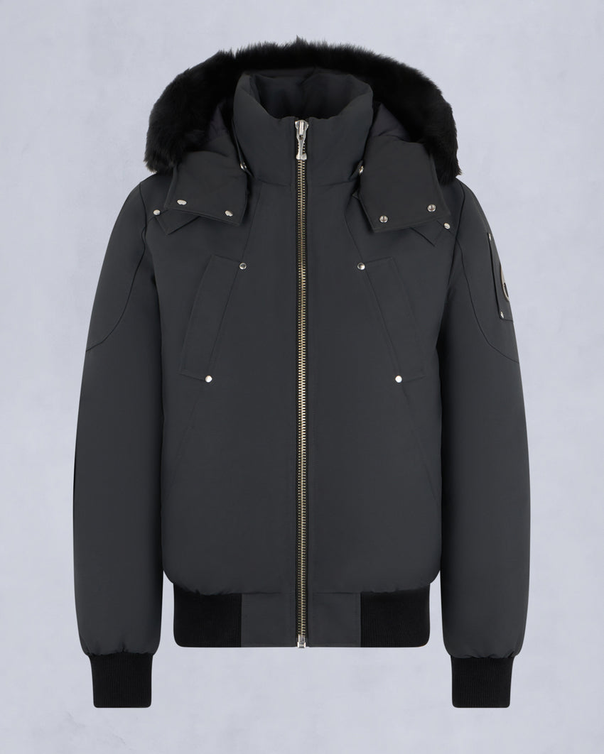 ORIGINAL BALLISTIC SHEARLING TRIM BOMBER JACKET-BLUESTONE/BLACK