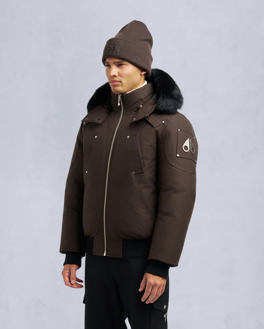 ORIGINAL BALLISTIC SHEARLING TRIM BOMBER JACKET-BLUESTONE/BLACK