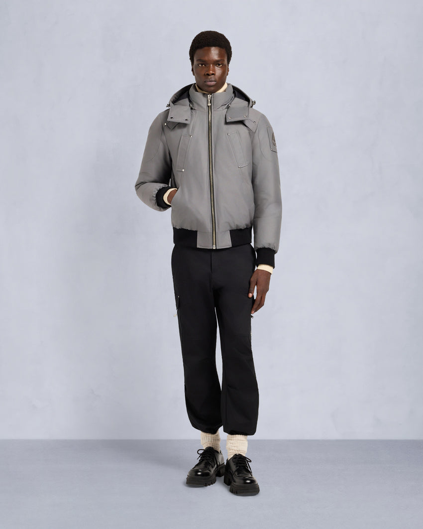 ORIGINAL BALLISTIC SHEARLING TRIM BOMBER JACKET-BLUESTONE/BLACK
