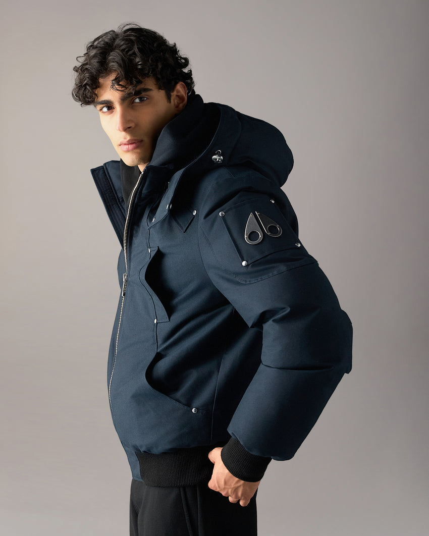 ORIGINAL BALLISTIC SHEARLING TRIM BOMBER JACKET-BLUESTONE/BLACK